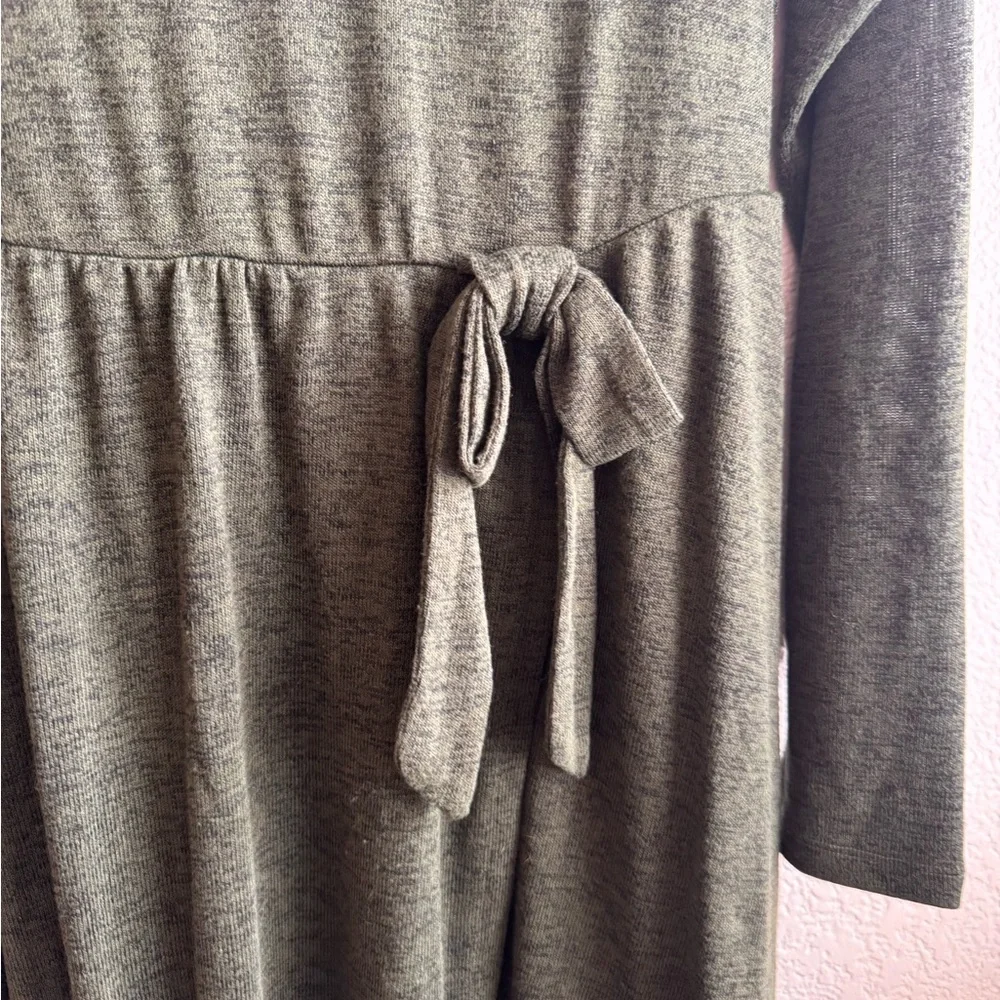 At The Knee Hacci Faux Wrap Dress 0X